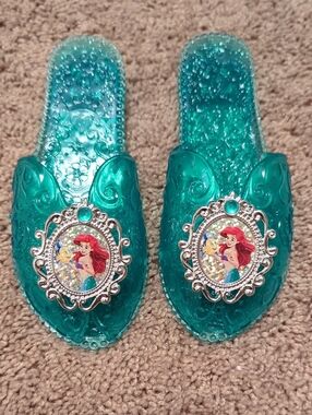 Disney Kids Teal Ariel Jelly Slide Heels